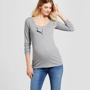 Isabel maternity long-sleeve nursing henley